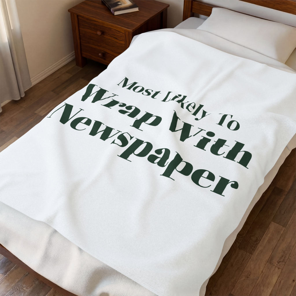 Funny Christmas Family Throw Blanket Most Likely To Wrap With Newspaper