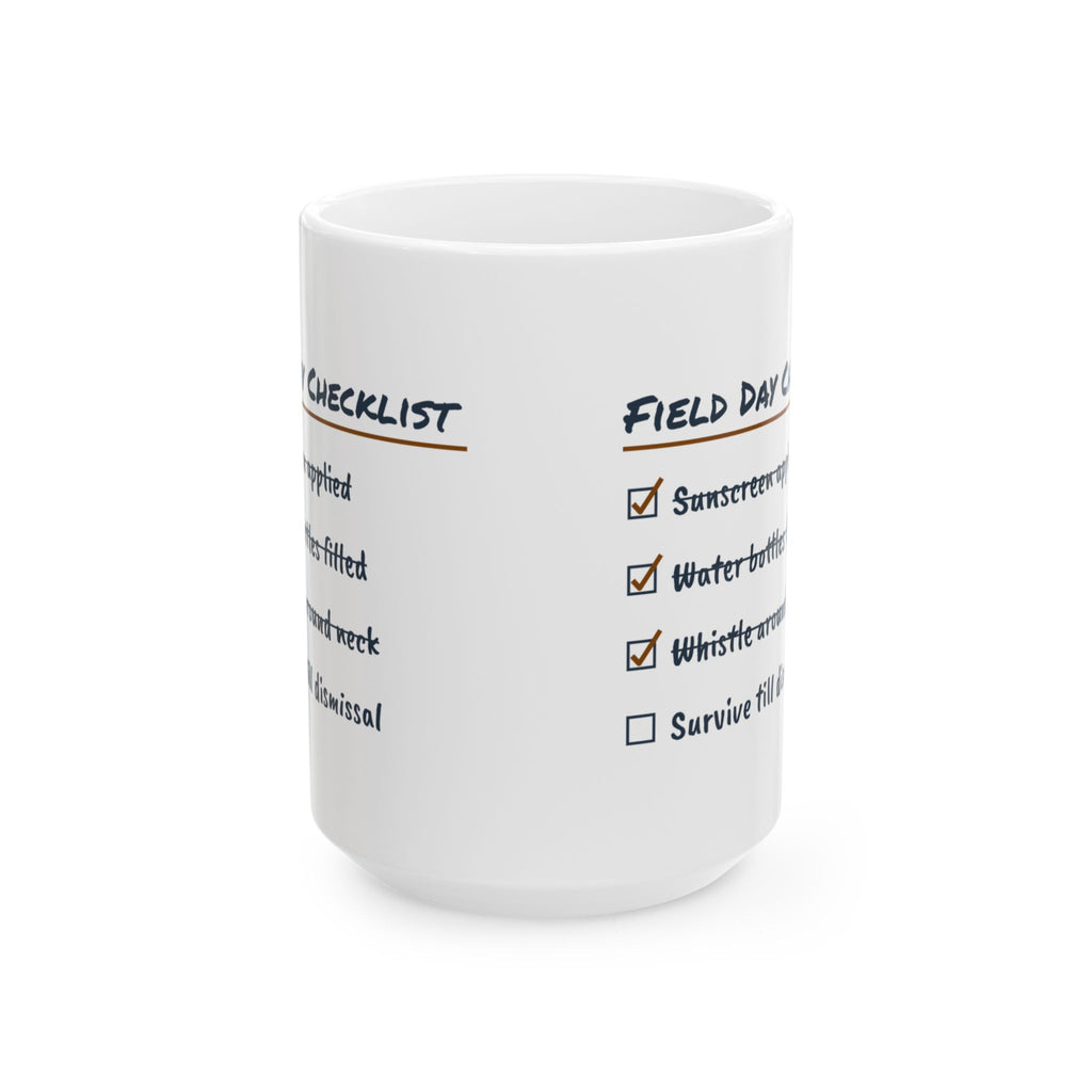 Funny Teacher Field Day Checklist Coffee Mug Survive Till Dismissal