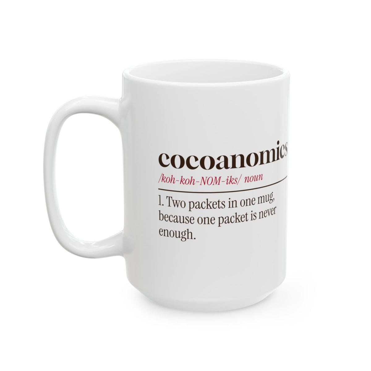 Funny Hot Cocoa Coffee Mug Cocoanomics Dictionary Definition