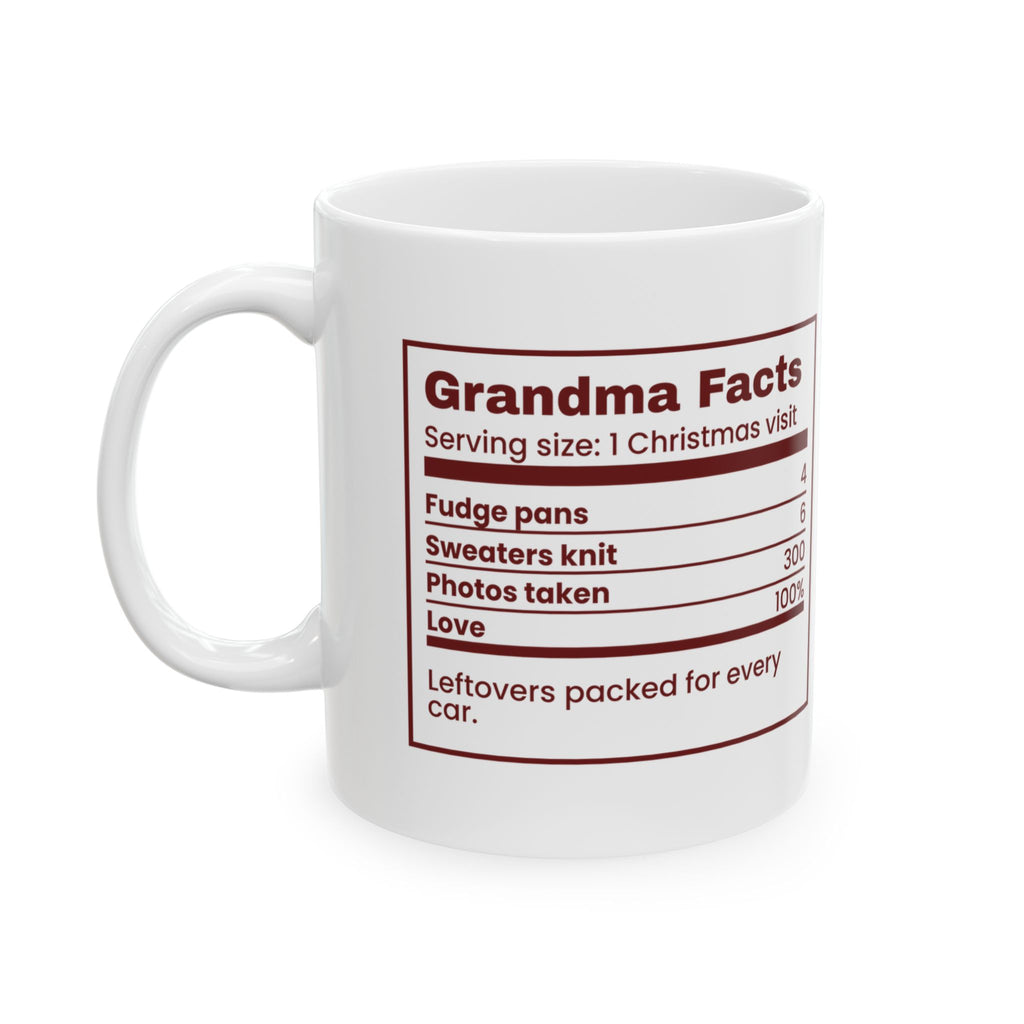 Funny Christmas Grandma Coffee Mug Grandma Facts Nutrition Label