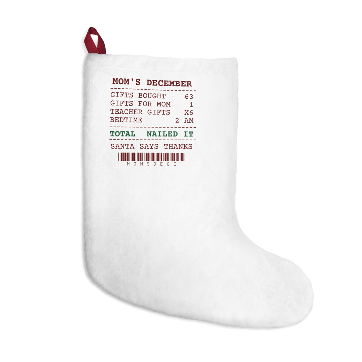 Funny Christmas Mom Christmas Stocking Gifts Bought 63 Receipt For Moms
