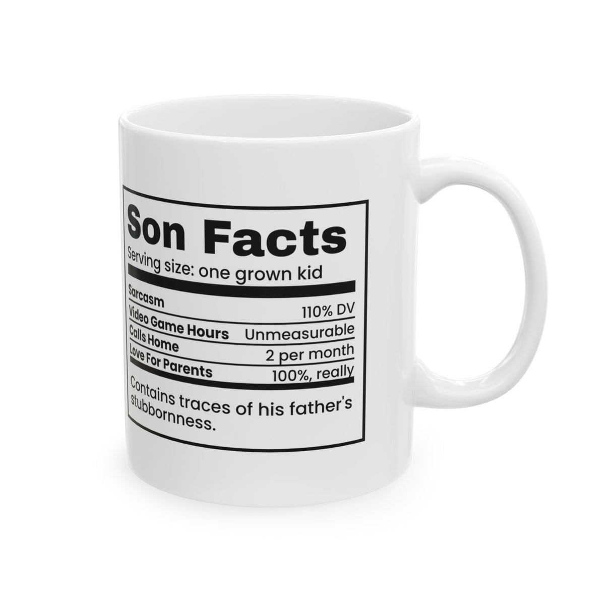 Son Facts Coffee Mug For Parents Love 100%