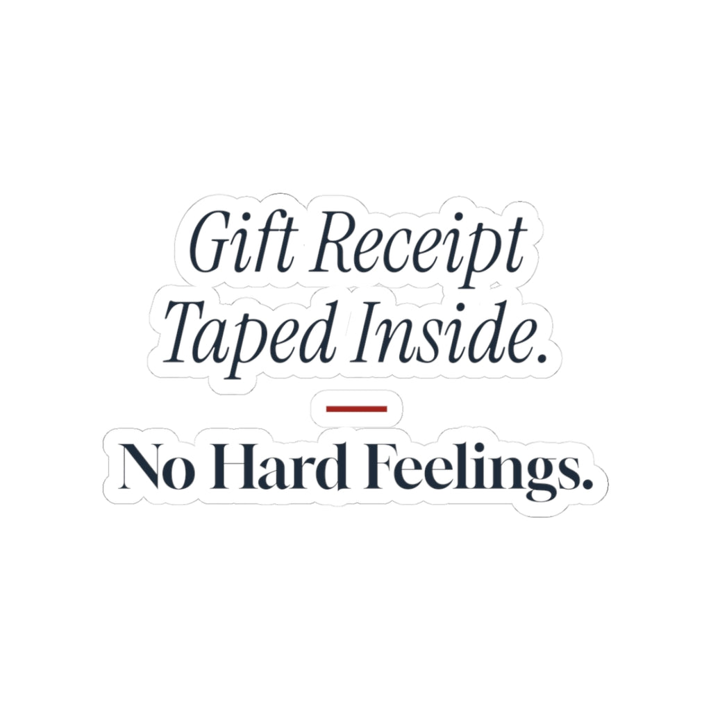 Funny Christmas Sticker Receipt Taped Inside No Hard Feelings