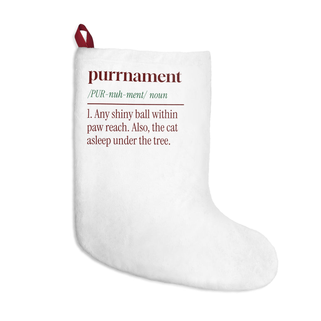 Funny Christmas Cat Christmas Stocking Purrnament Dictionary Definition