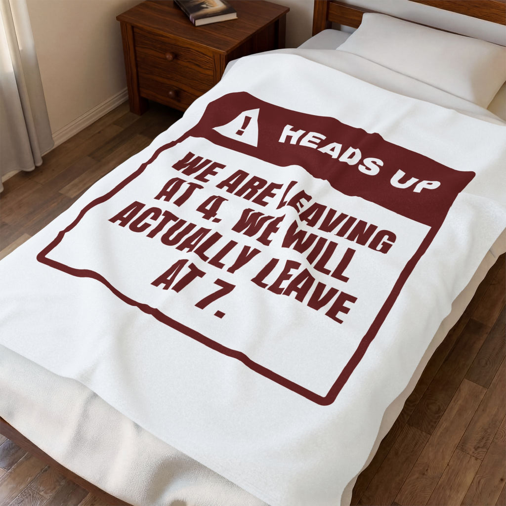 Funny Christmas In-Laws Throw Blanket Leaving At 4 Actually Leaving At 7