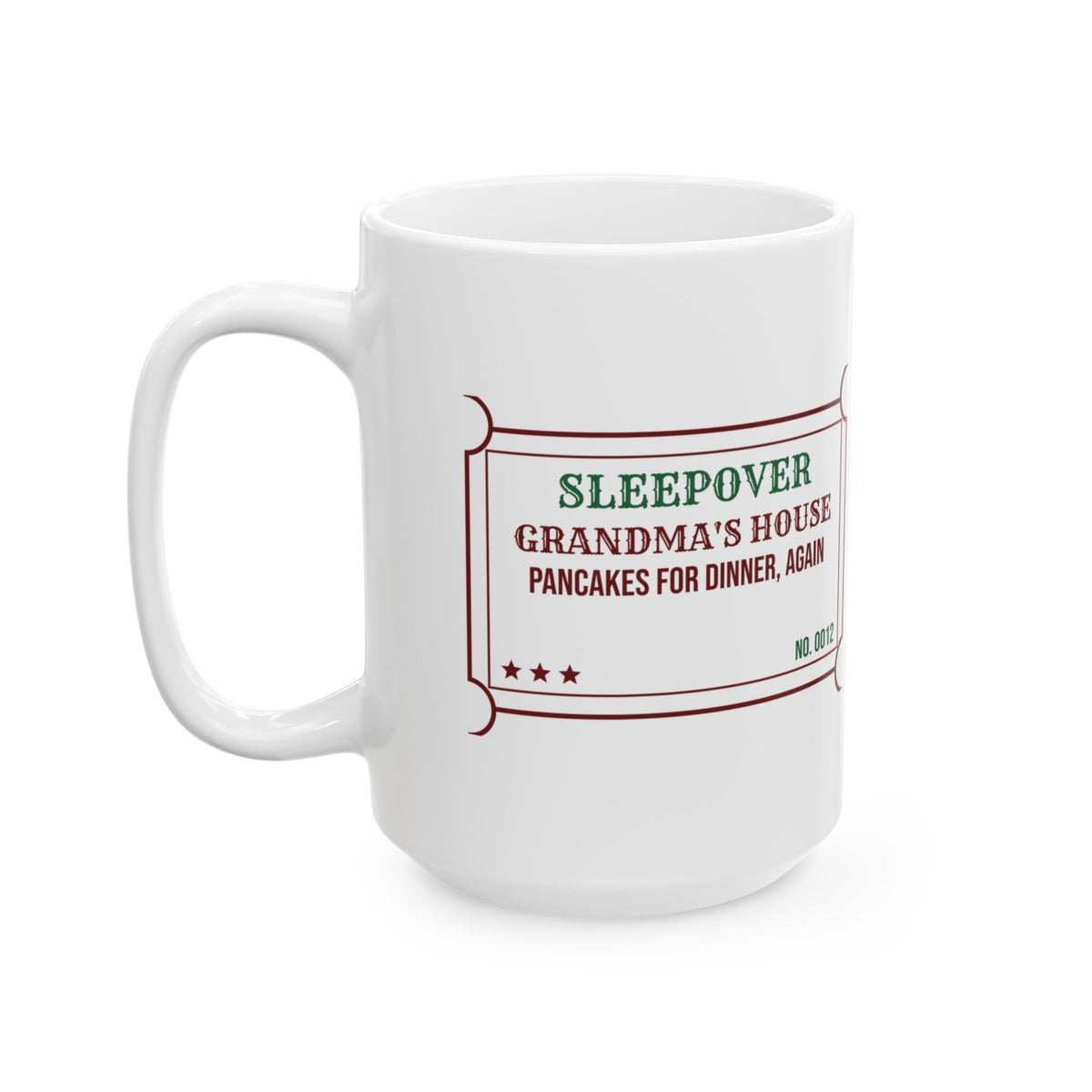 Christmas Coffee Mug Sleepover At Grandma's Pancakes For Dinner