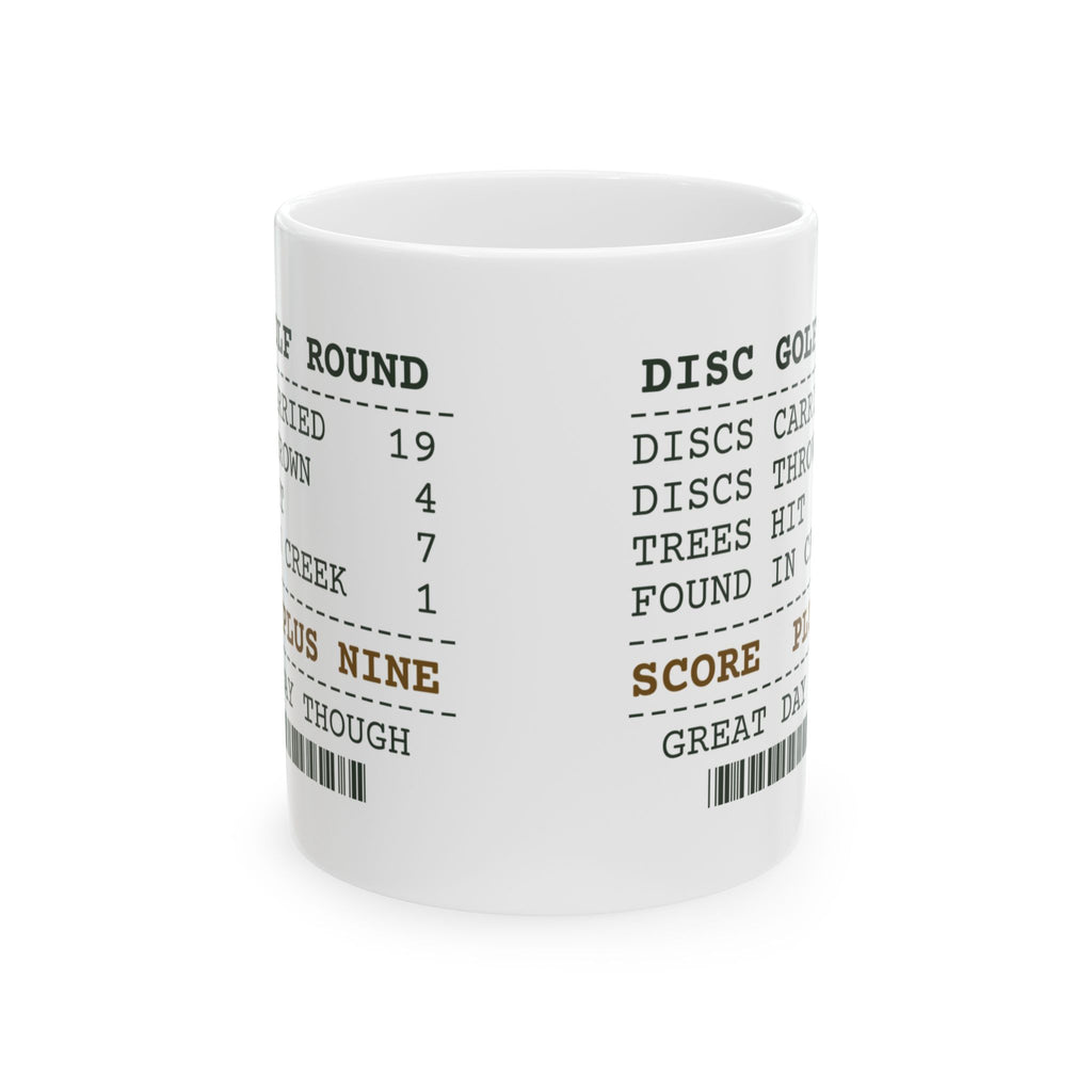 Funny Disc Golf Coffee Mug Round Receipt Discs Carried
