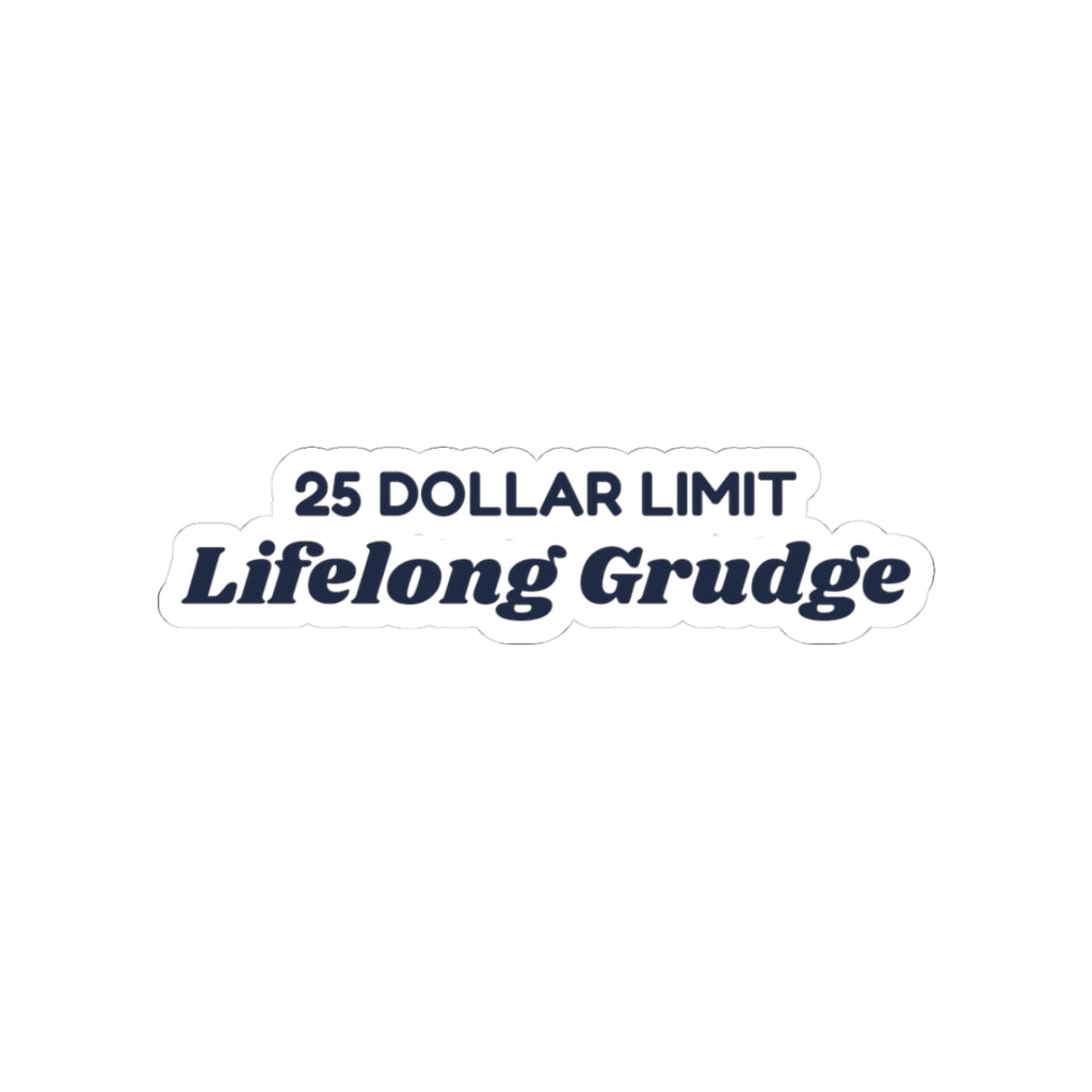 Funny White Elephant Sticker 25 Dollar Limit Lifelong Grudge