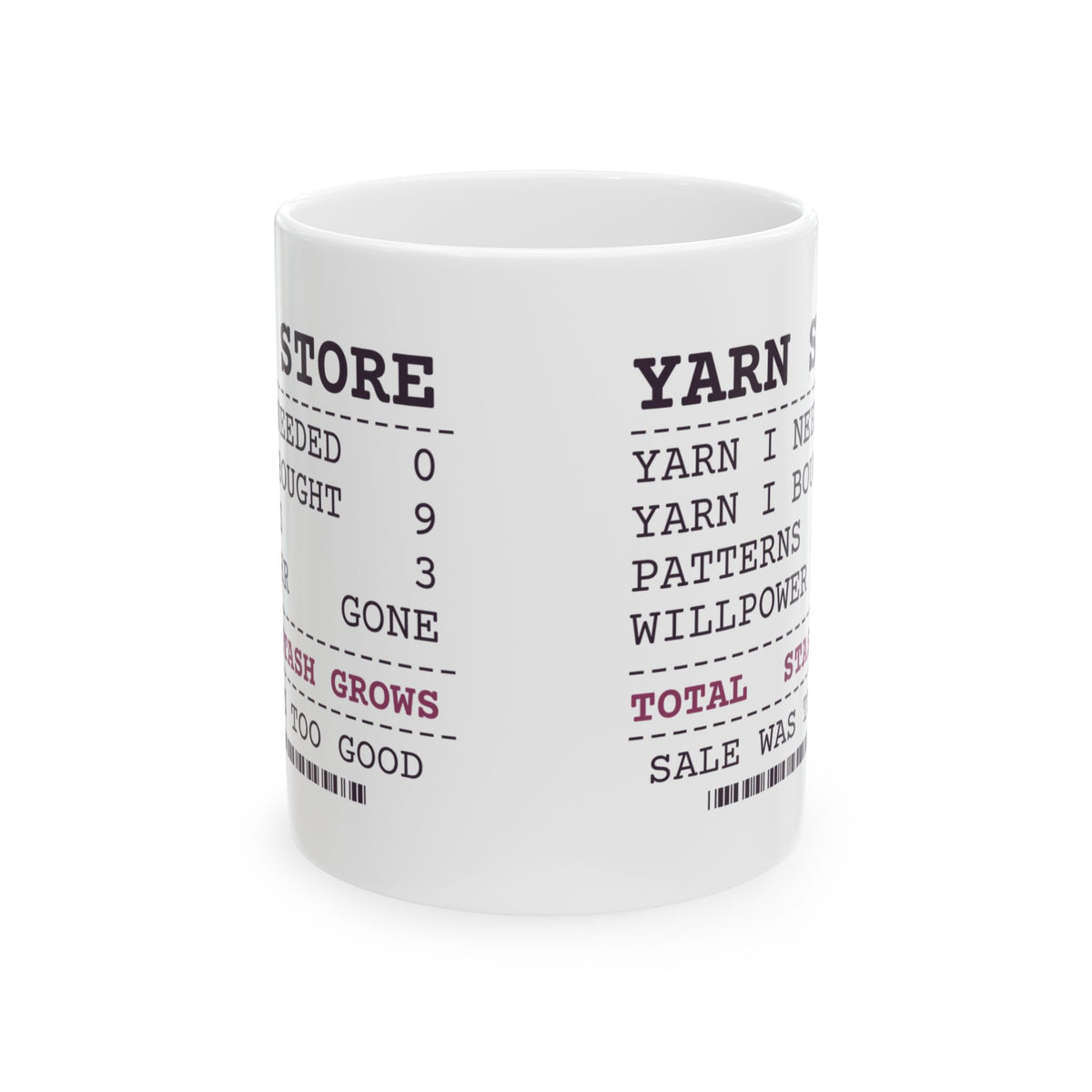 Funny Knitting Coffee Mug Yarn Needed 0 Yarn Bought 9 Receipt