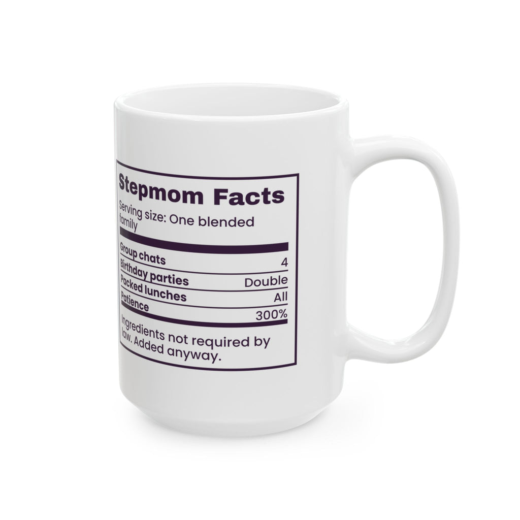 Funny Bonus Mom Coffee Mug Stepmom Facts Nutrition Label For Stepmothers