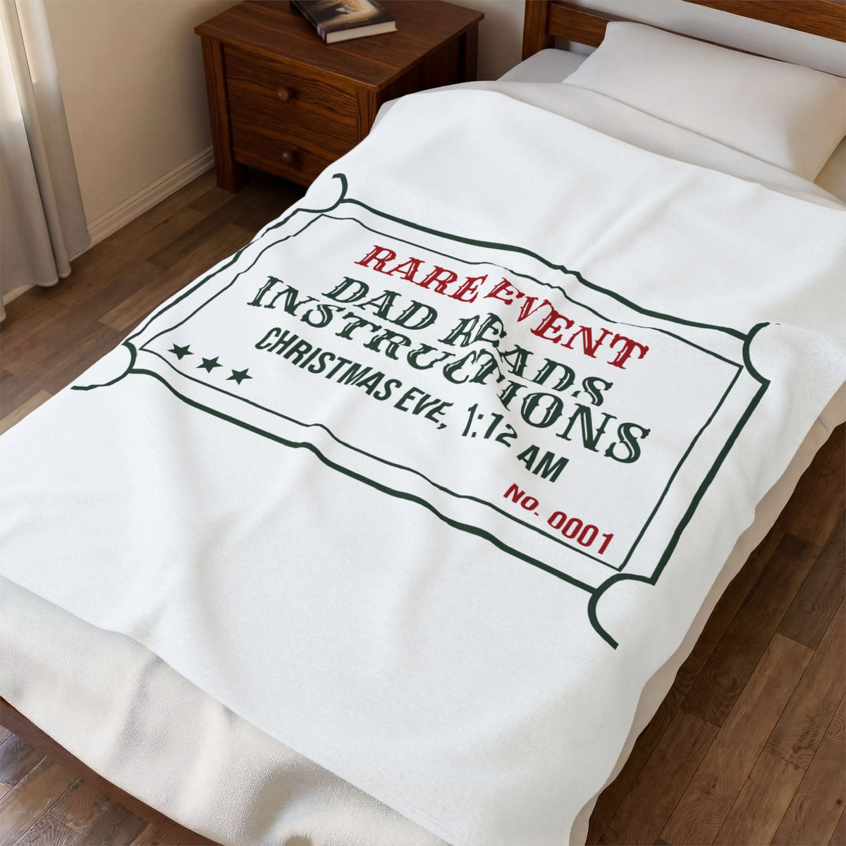 Funny Christmas Eve Dad Throw Blanket Dad Reads The Instructions