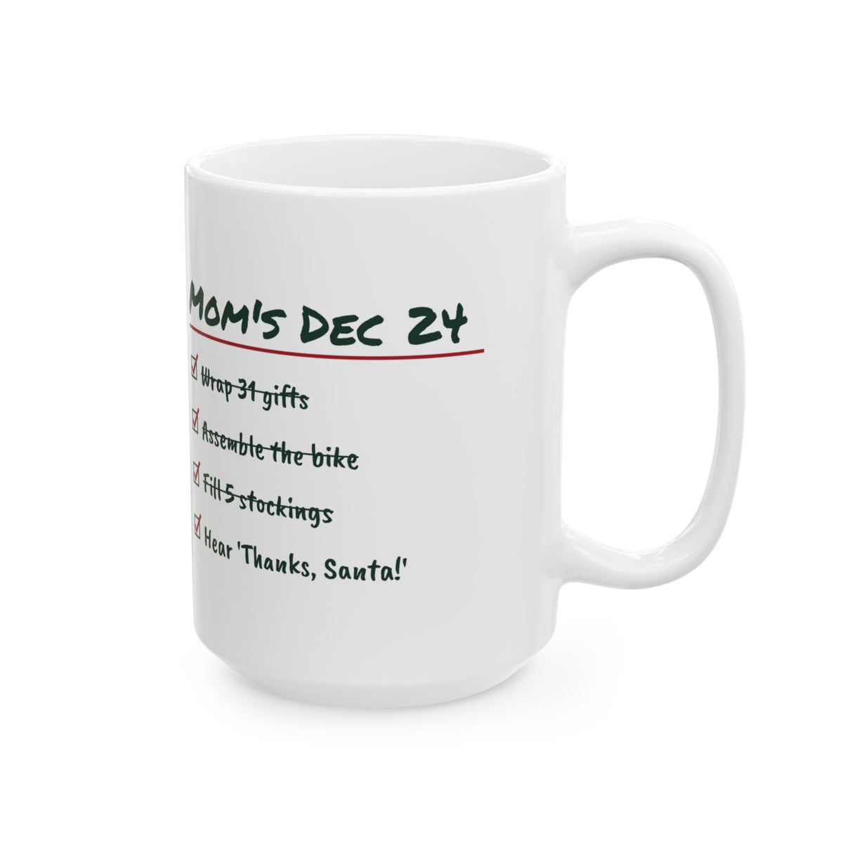 Funny Christmas Coffee Mug Mom's Christmas Eve Checklist For Mom
