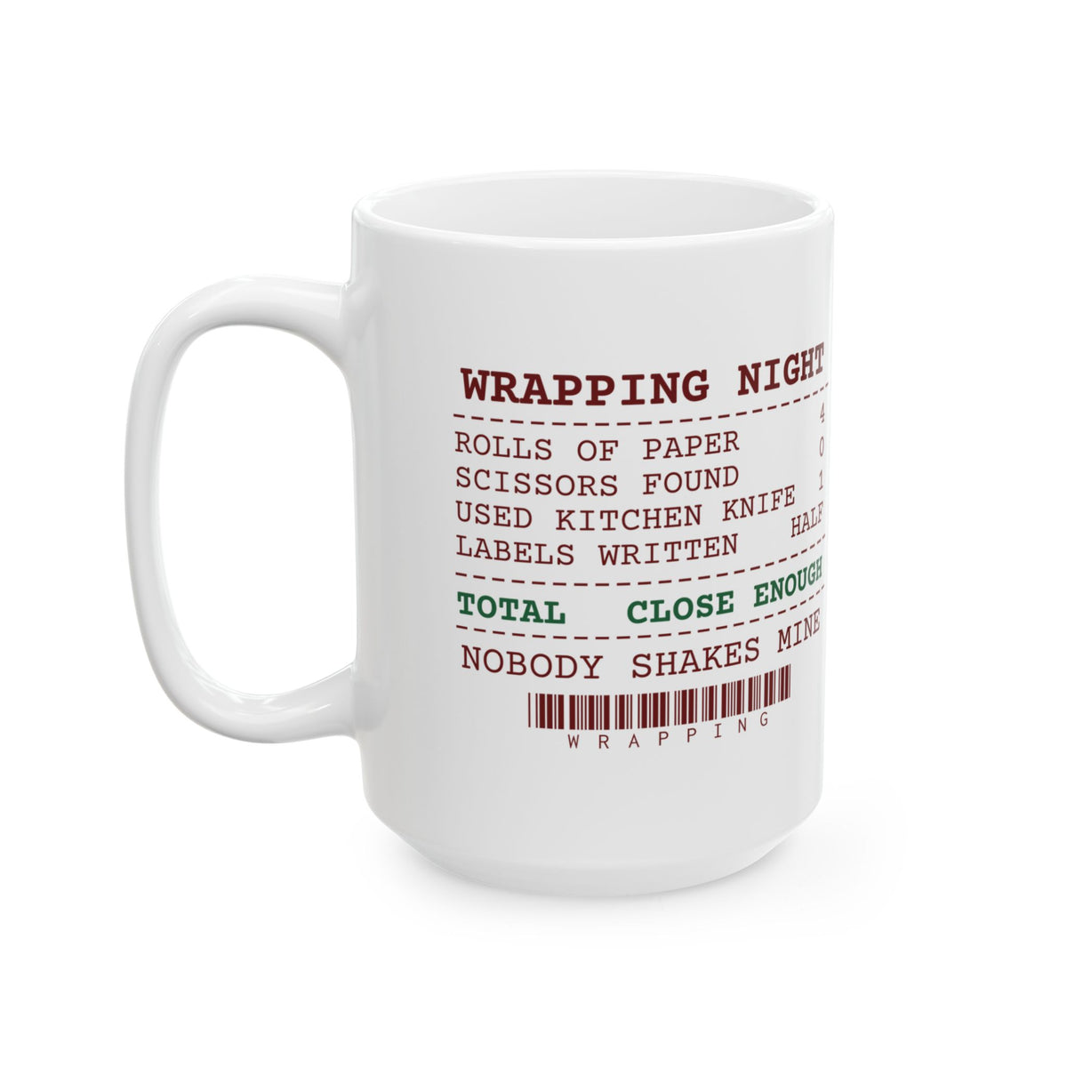 Funny Christmas Coffee Mug Scissors Found Zero Wrapping Receipt
