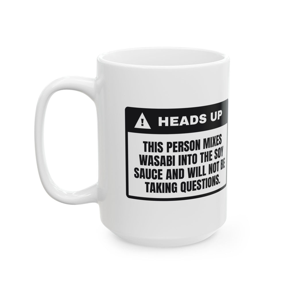 Funny Sushi Coffee Mug Mixes It Into The Soy Warning Label