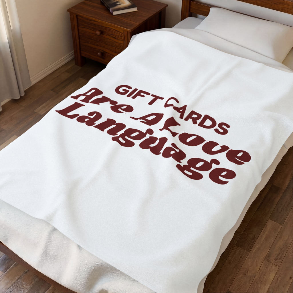 Funny Christmas Shopping Throw Blanket Gift Cards Are A Love Language
