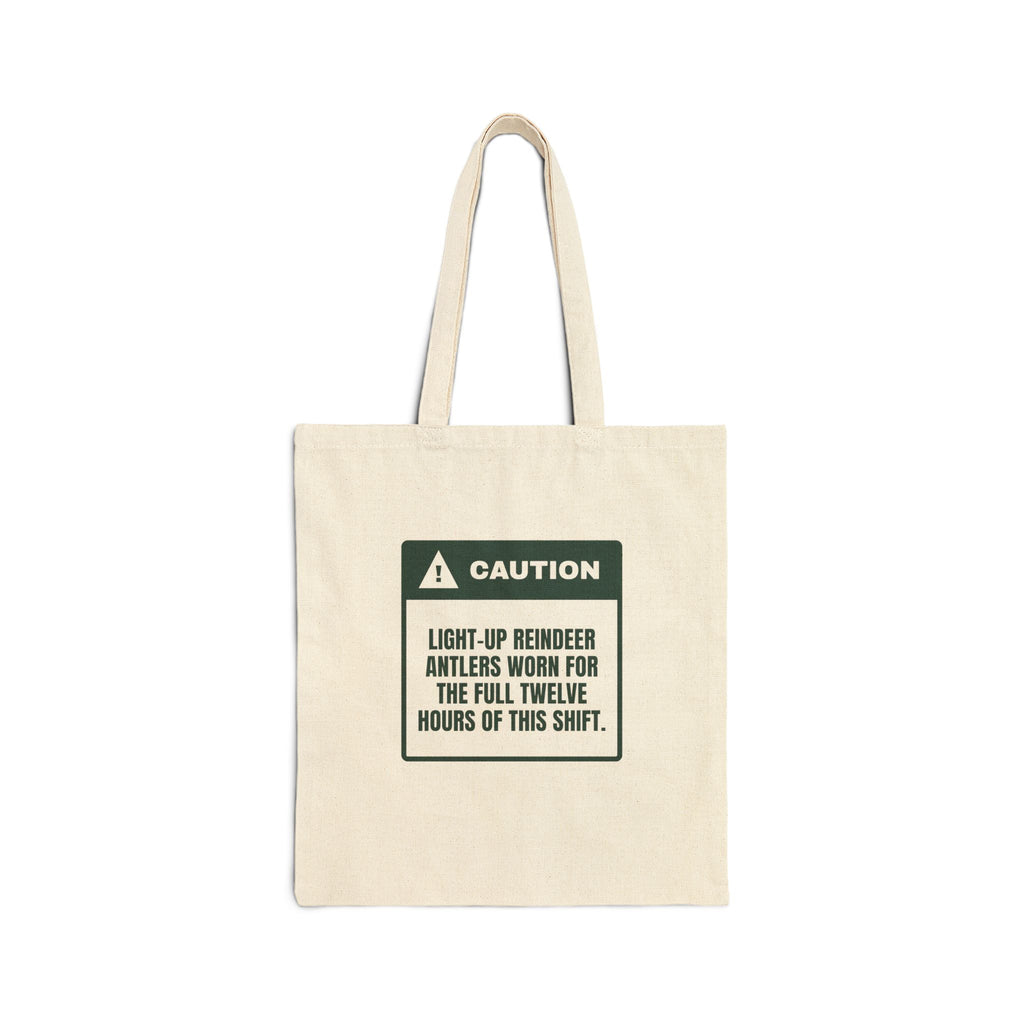 Funny Christmas Nurse Tote Bag Light-Up Antlers Twelve Hour Shift