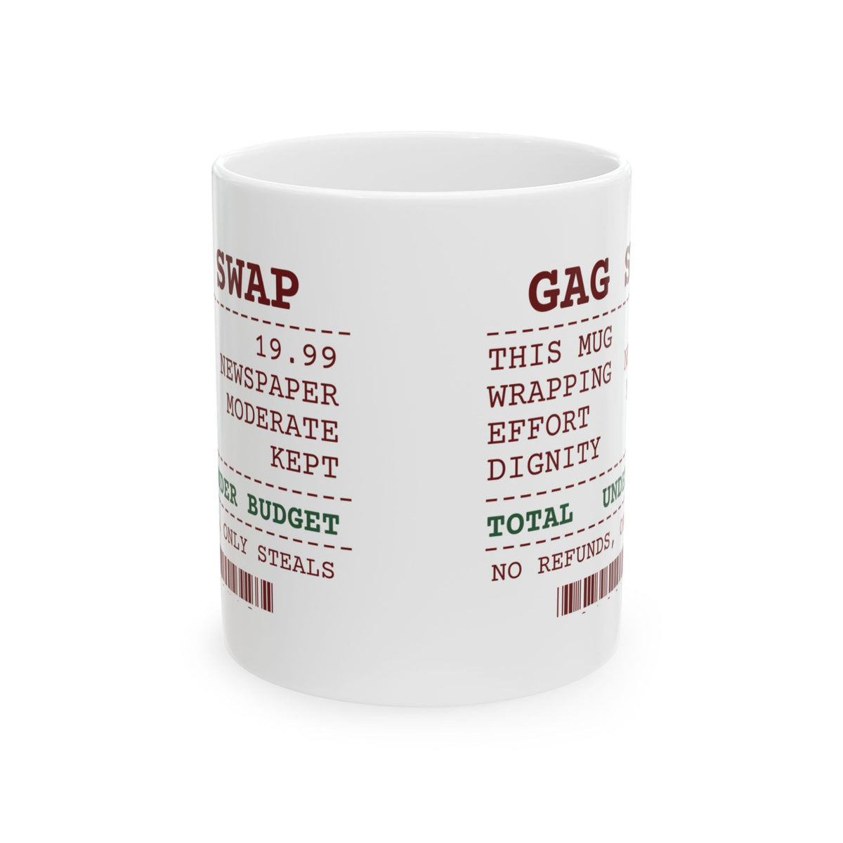 Funny White Elephant Coffee Mug Gag Swap Receipt For Office Exchange
