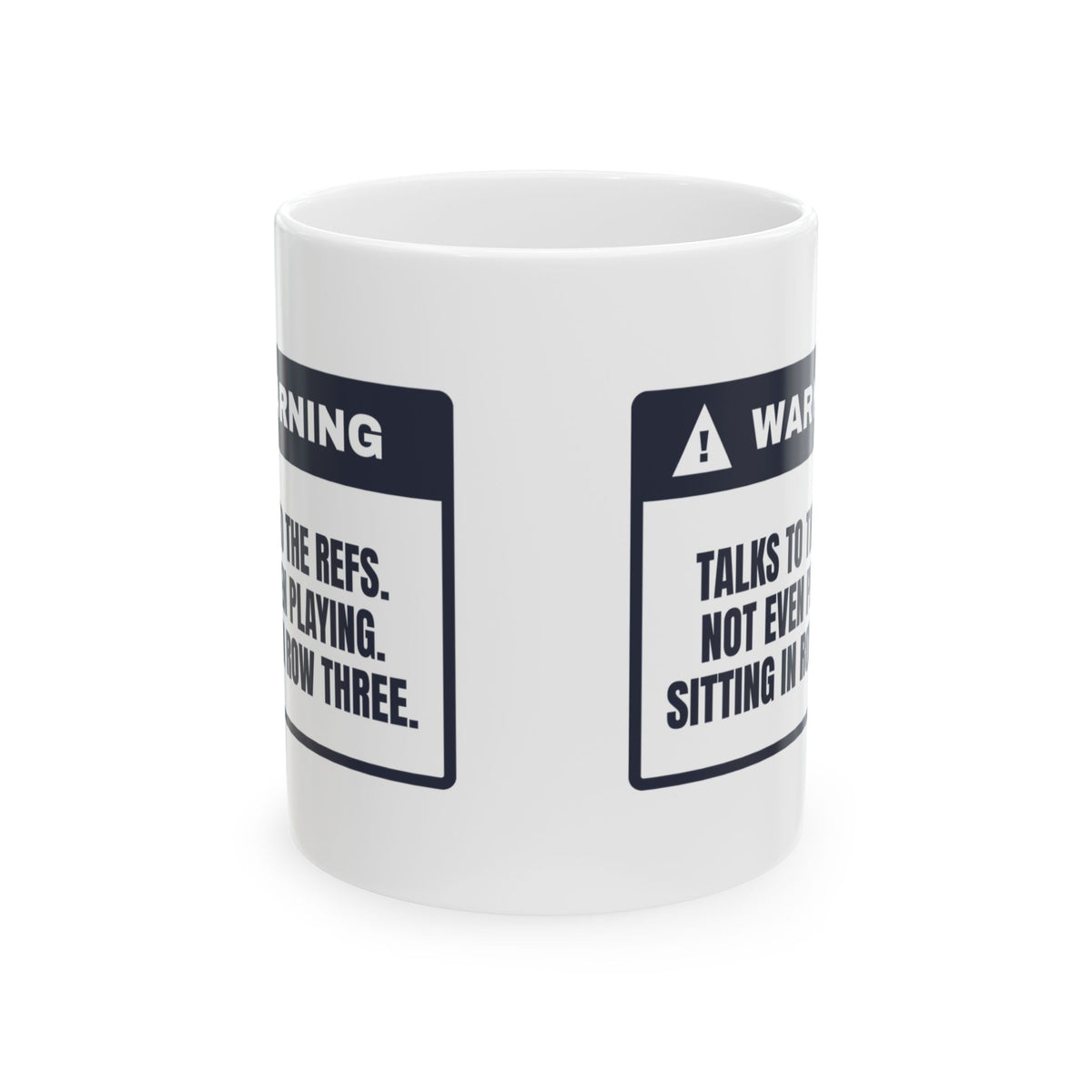 Funny Basketball Parent Coffee Mug Talks To The Refs From Row Three