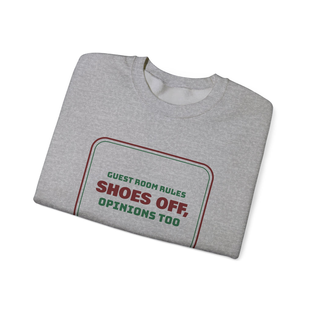 Funny Christmas In-Laws Sweatshirt Shoes Off Opinions Too