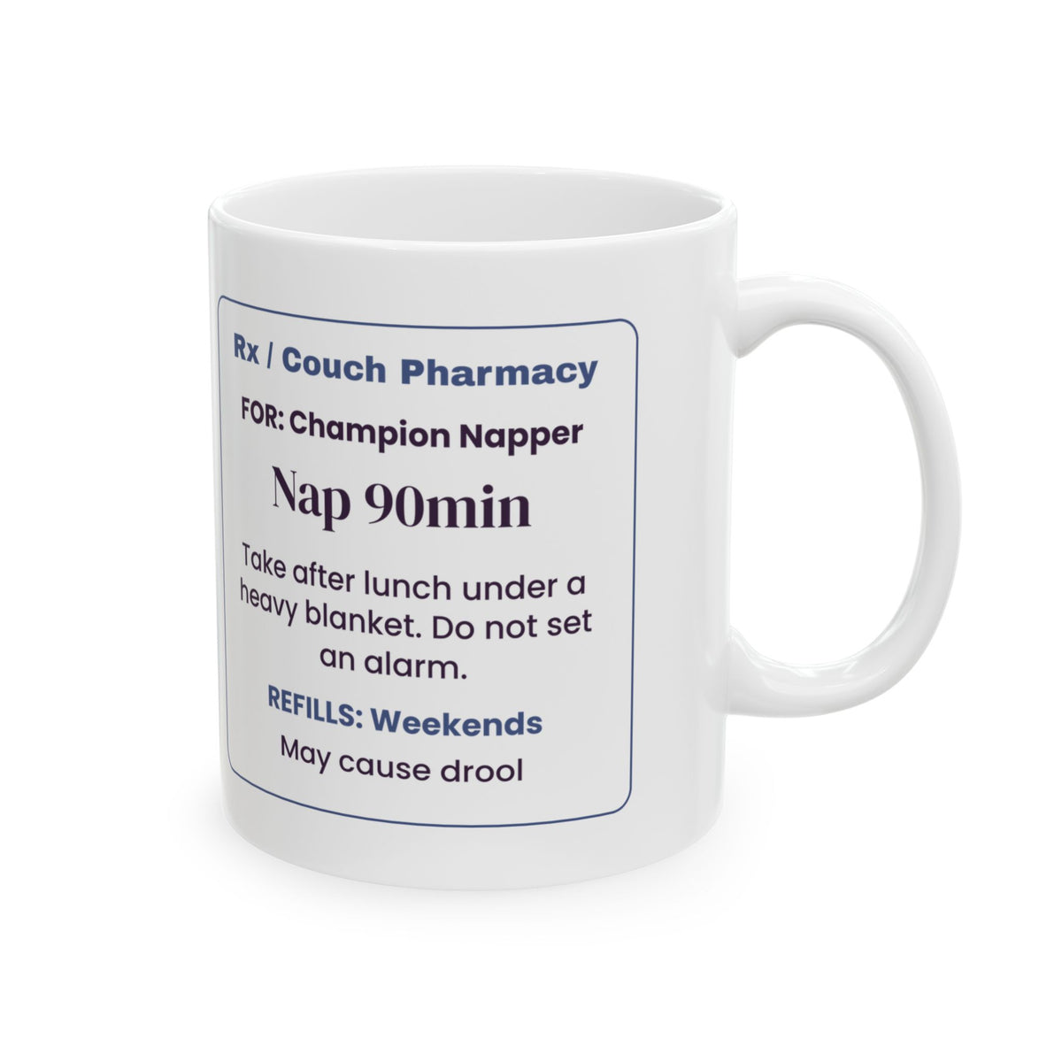 Funny Nap Lover Coffee Mug Nap 90min Prescription For Nappers