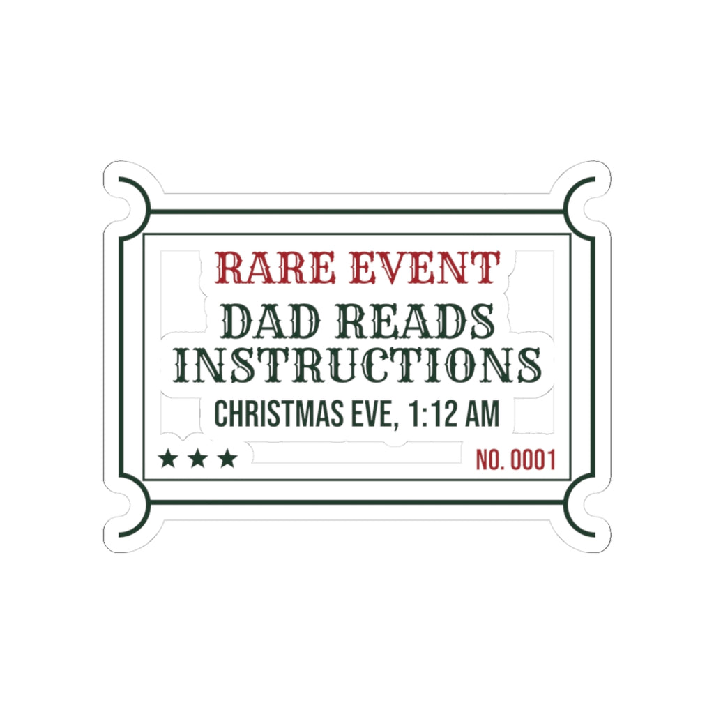 Funny Christmas Eve Dad Sticker Dad Reads The Instructions