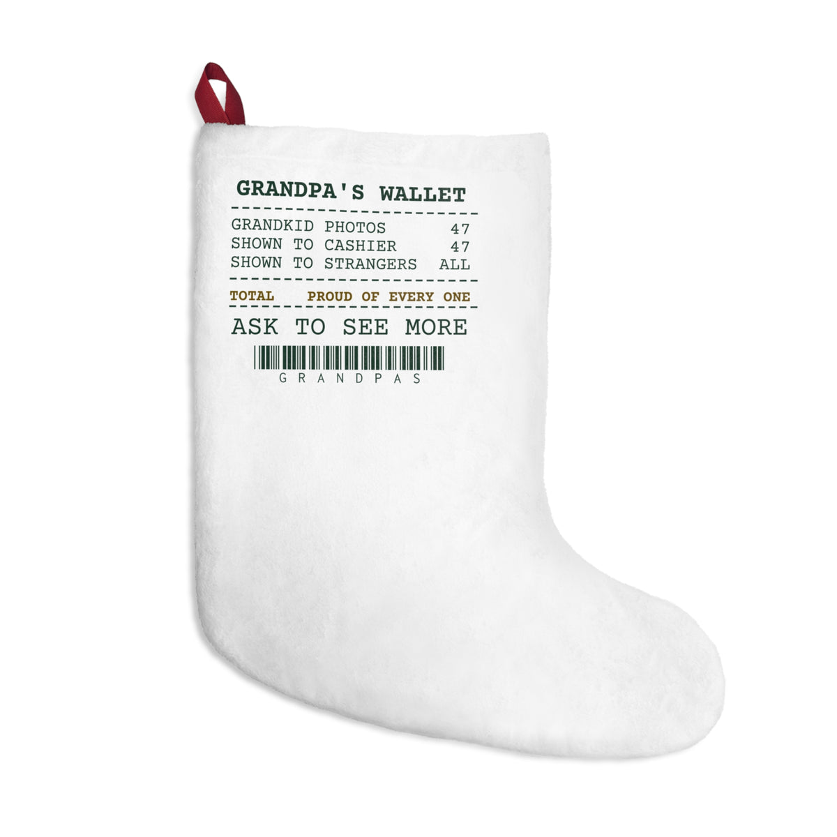 Funny Christmas Stocking Grandpa's Wallet Photos Proud Of Every
