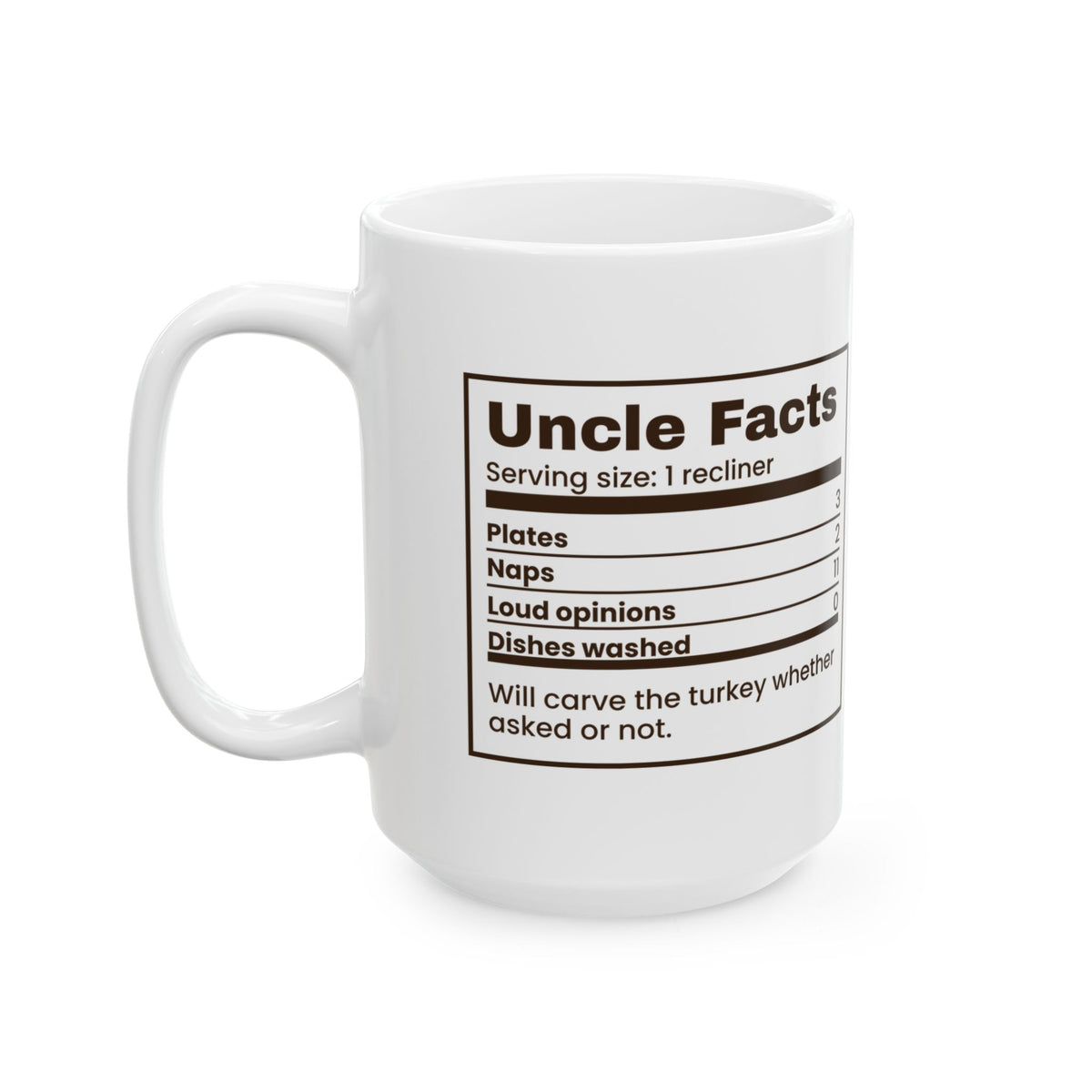 Funny Thanksgiving Coffee Mug Uncle Facts Loud Opinions 11 For Uncle
