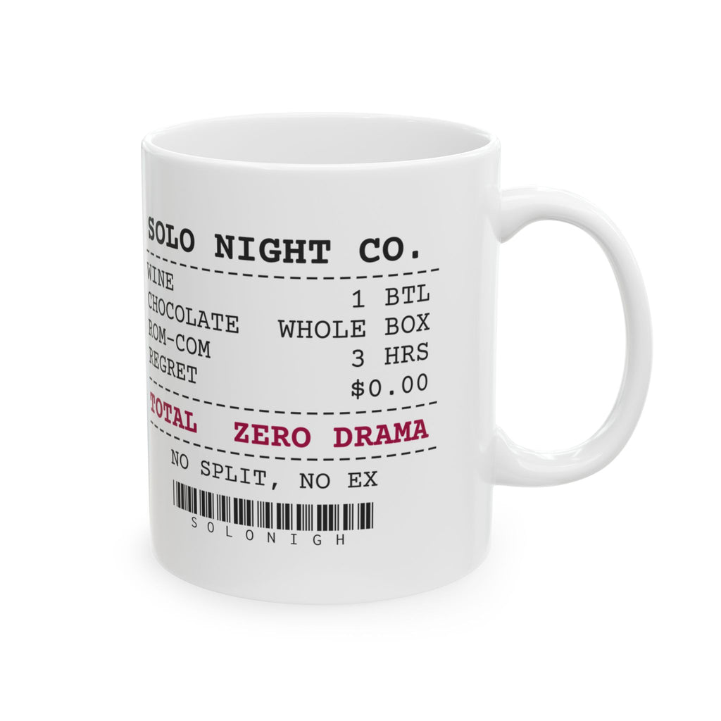 Funny Single Coffee Mug Solo Night Receipt Wine Chocolate For Her