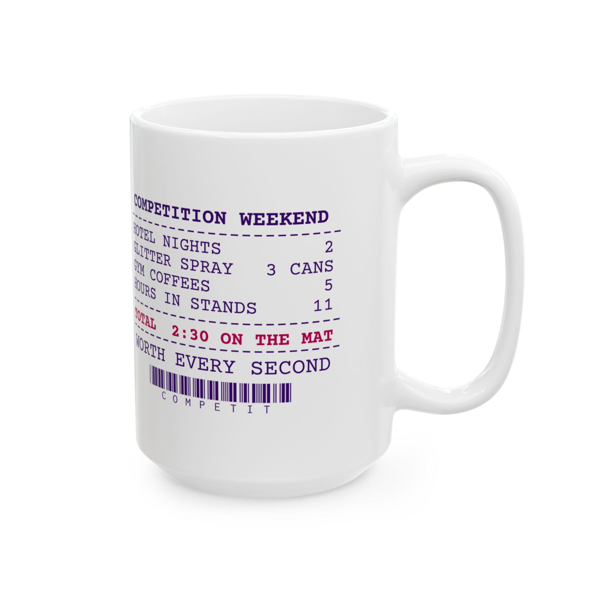 Funny Cheer Mom Coffee Mug Competition Weekend Receipt For Cheer Moms