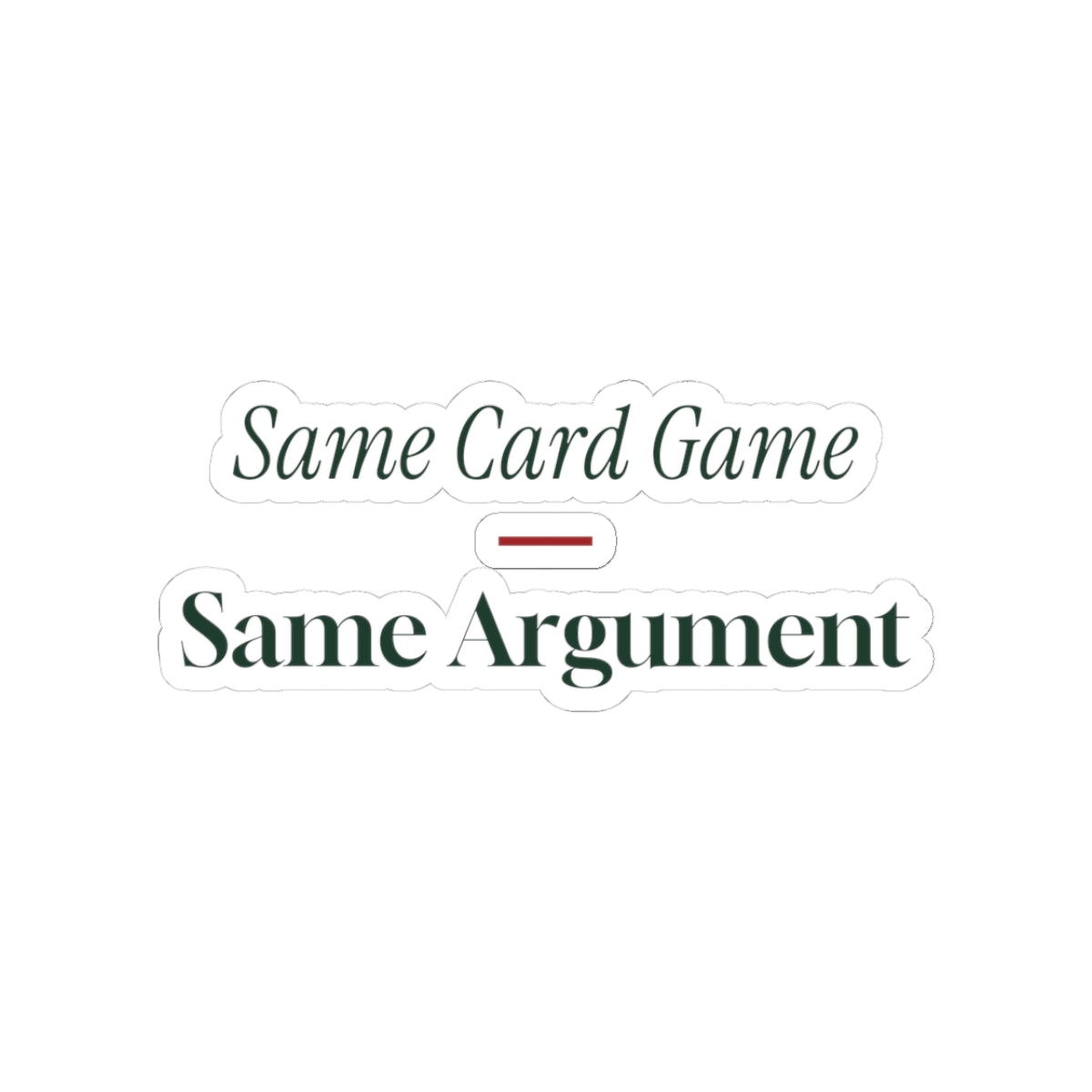 Funny Family Christmas Sticker Same Card Game Same Argument