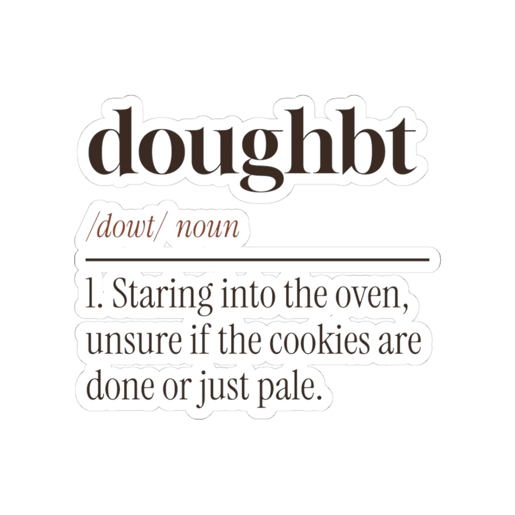 Funny Christmas Baking Sticker Doughbt Definition For Cookie Bakers