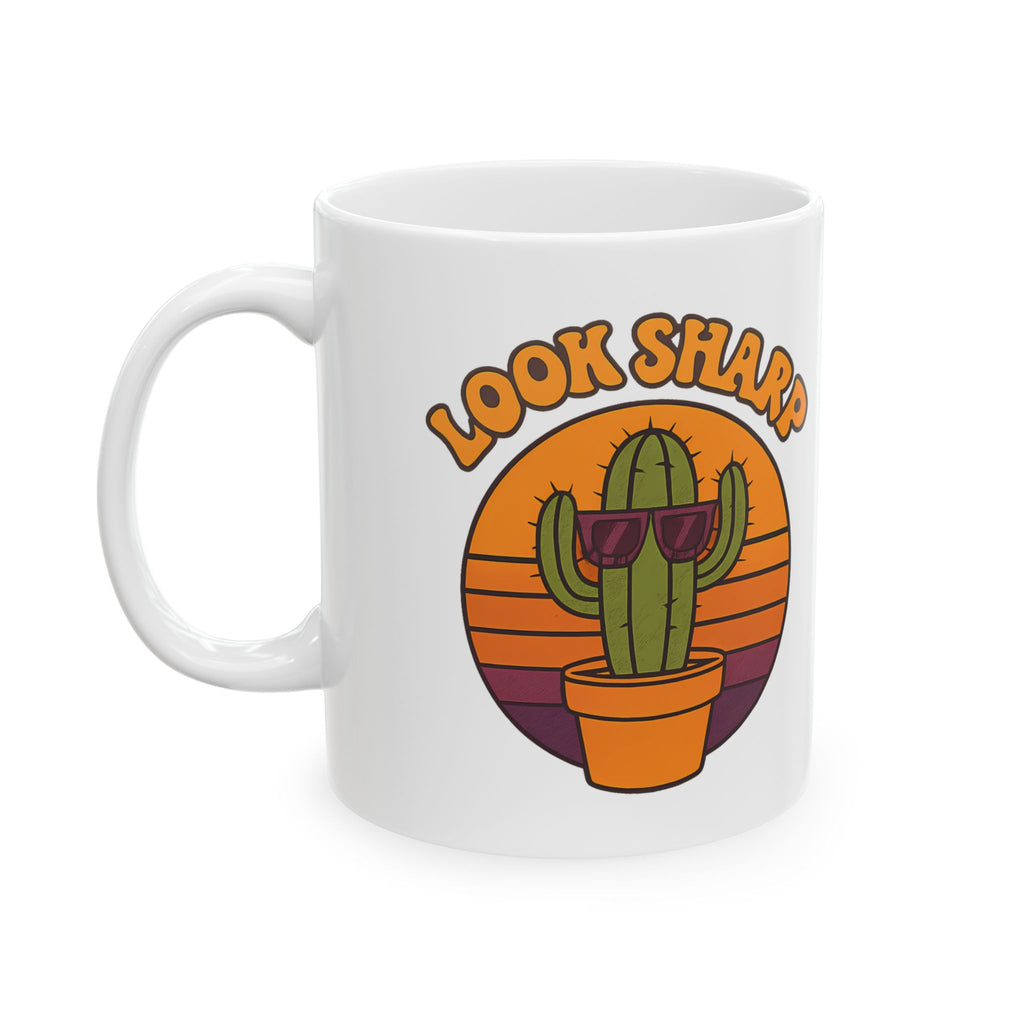 Look Sharp Funny Retro Cactus Plant Lover Coffee Mug