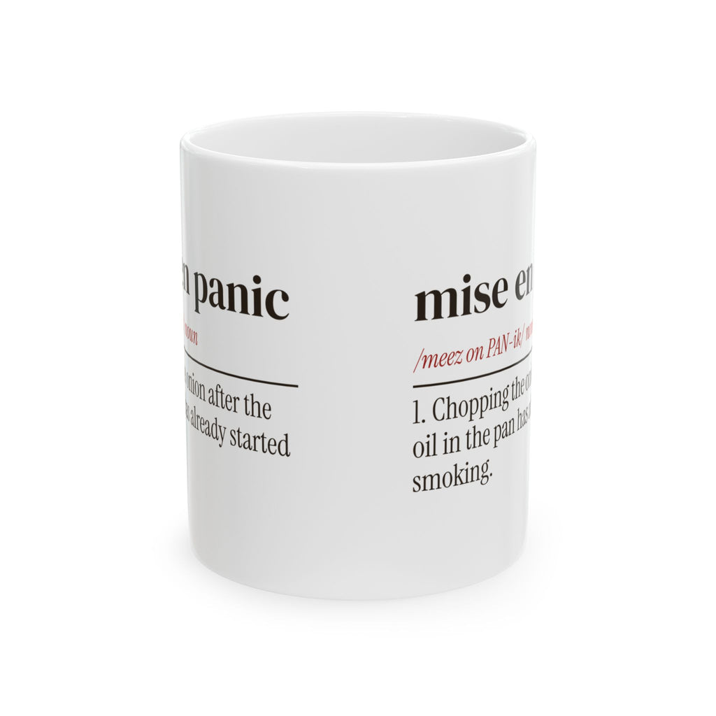 Funny Cooking Coffee Mug Mise En Panic Definition For Home Cooks