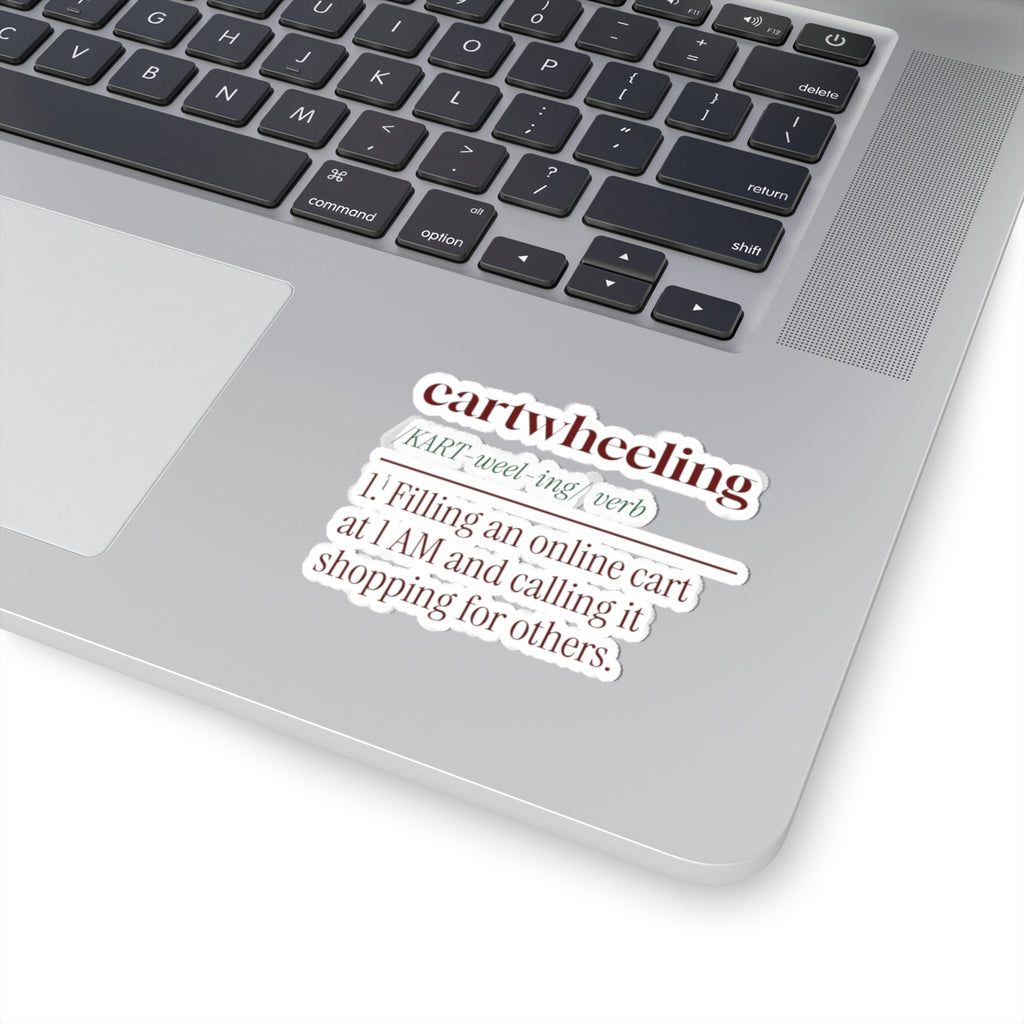 Funny Christmas Shopping Sticker Cartwheeling Dictionary Definition