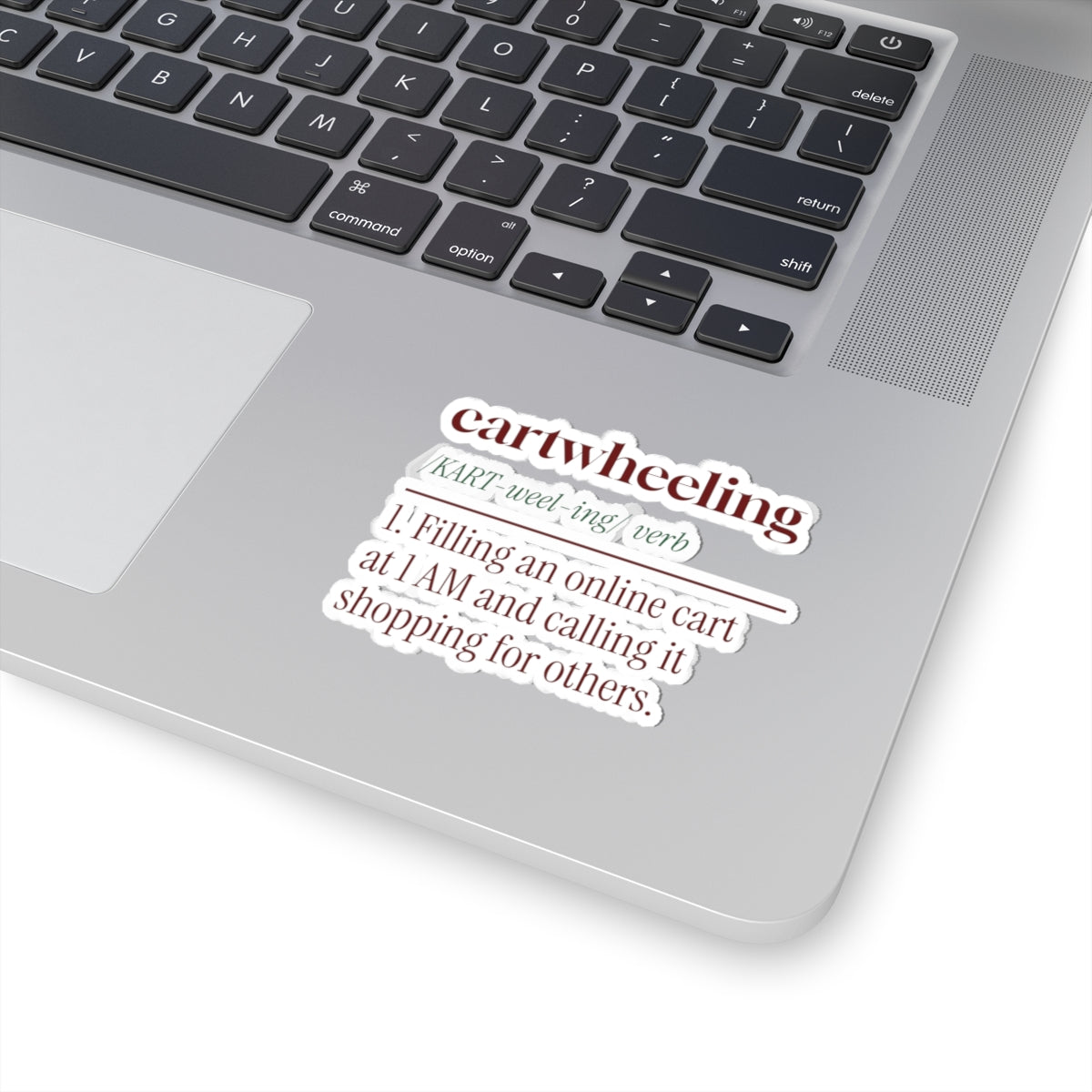 Funny Christmas Shopping Sticker Cartwheeling Dictionary Definition