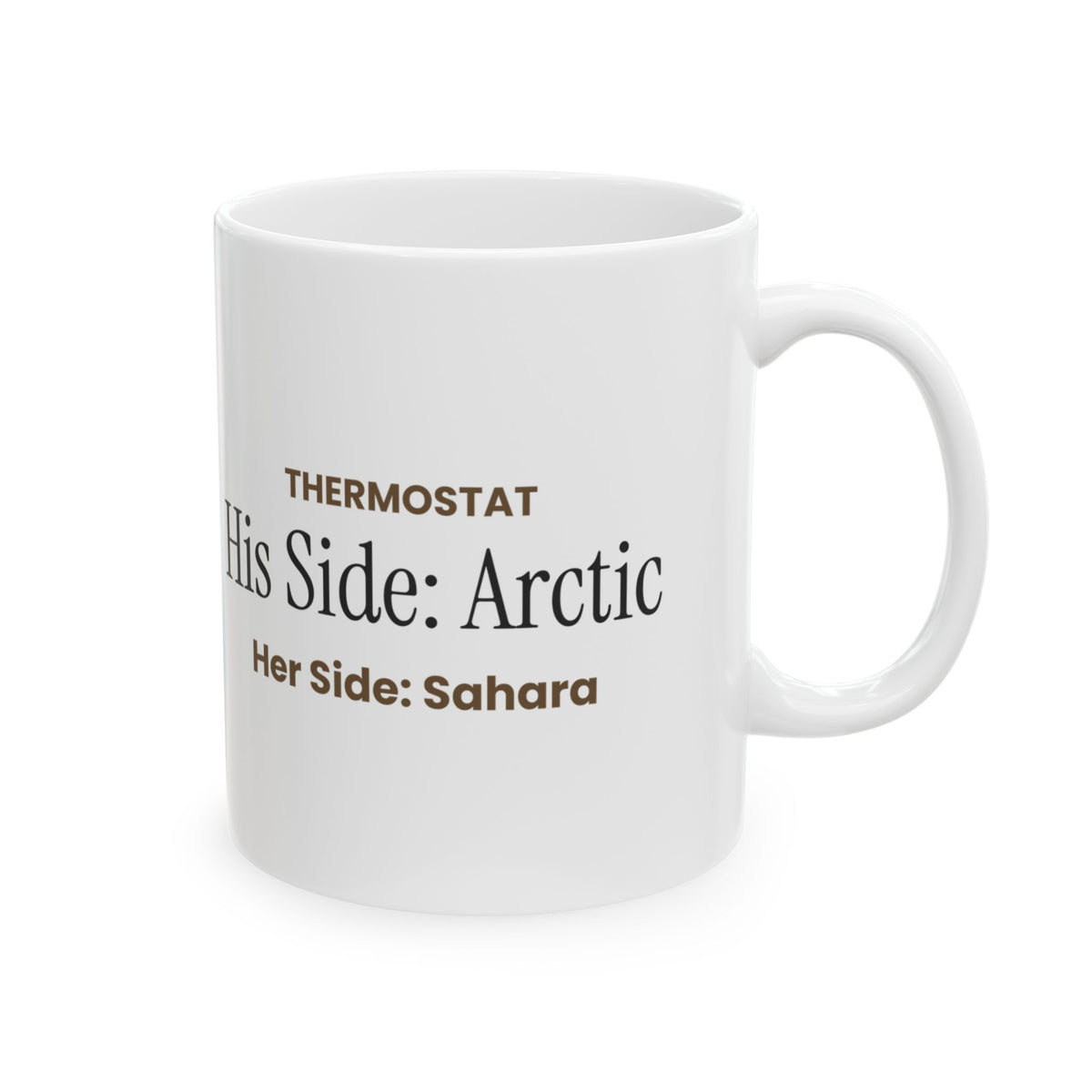 Thermostat Mug His Side Arctic Her Side Funny Couple