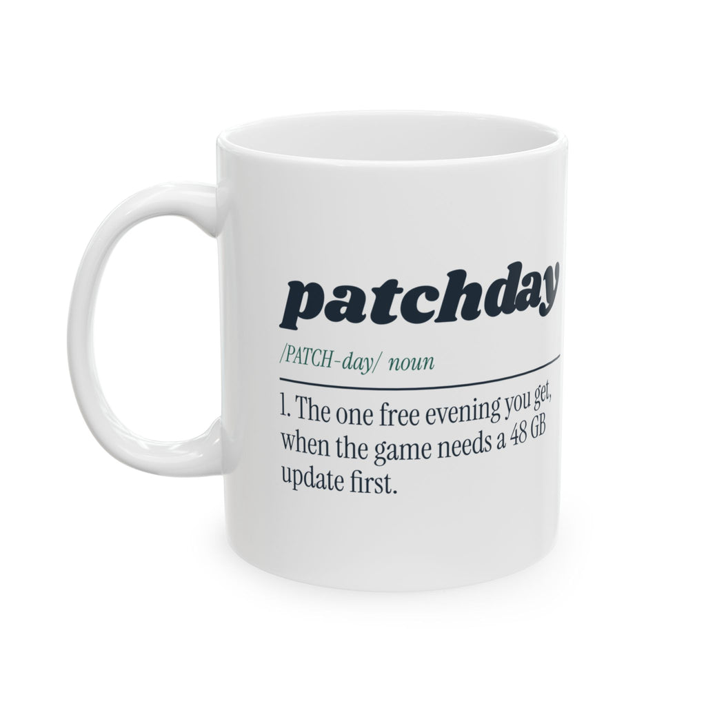 Funny Gamer Coffee Mug Patchday Definition For Gamers