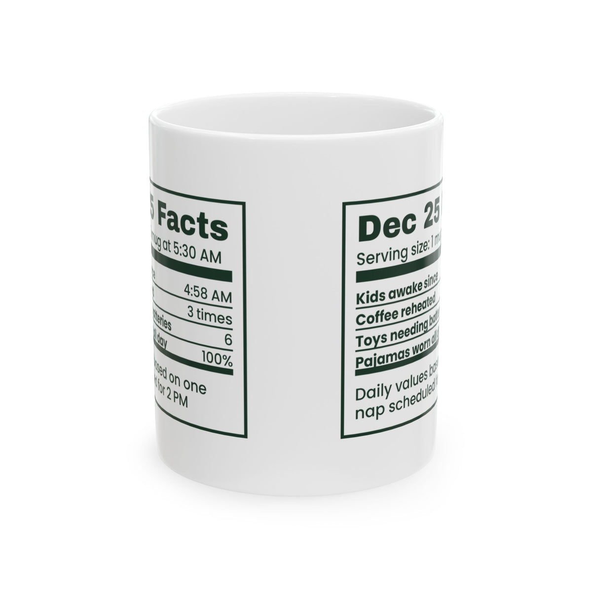 Funny Christmas Coffee Mug Dec 25 Facts Label For Parents