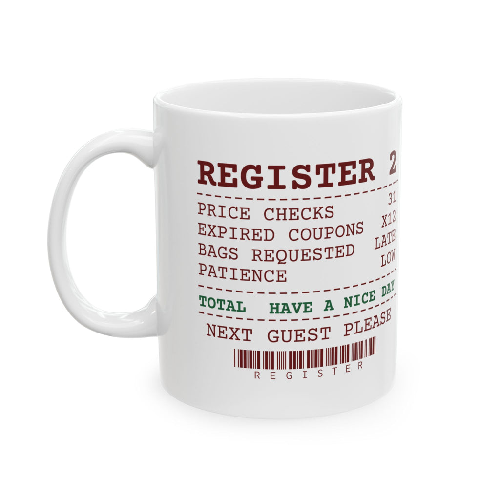 Funny Christmas Retail Coffee Mug Price Checks 31 Register Receipt