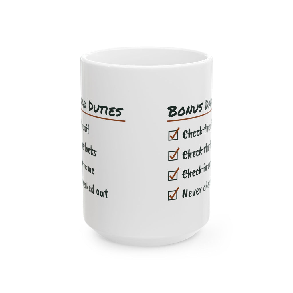 Bonus Dad Duties Coffee Mug Funny Checklist For Stepdads