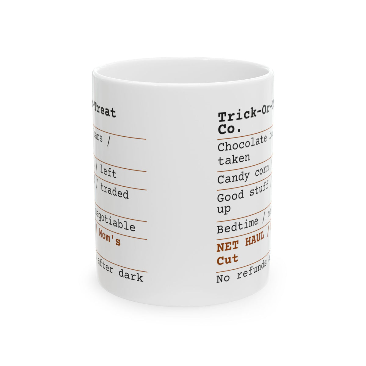 Funny Halloween Coffee Mug Candy Receipt Mom's Cut For Moms