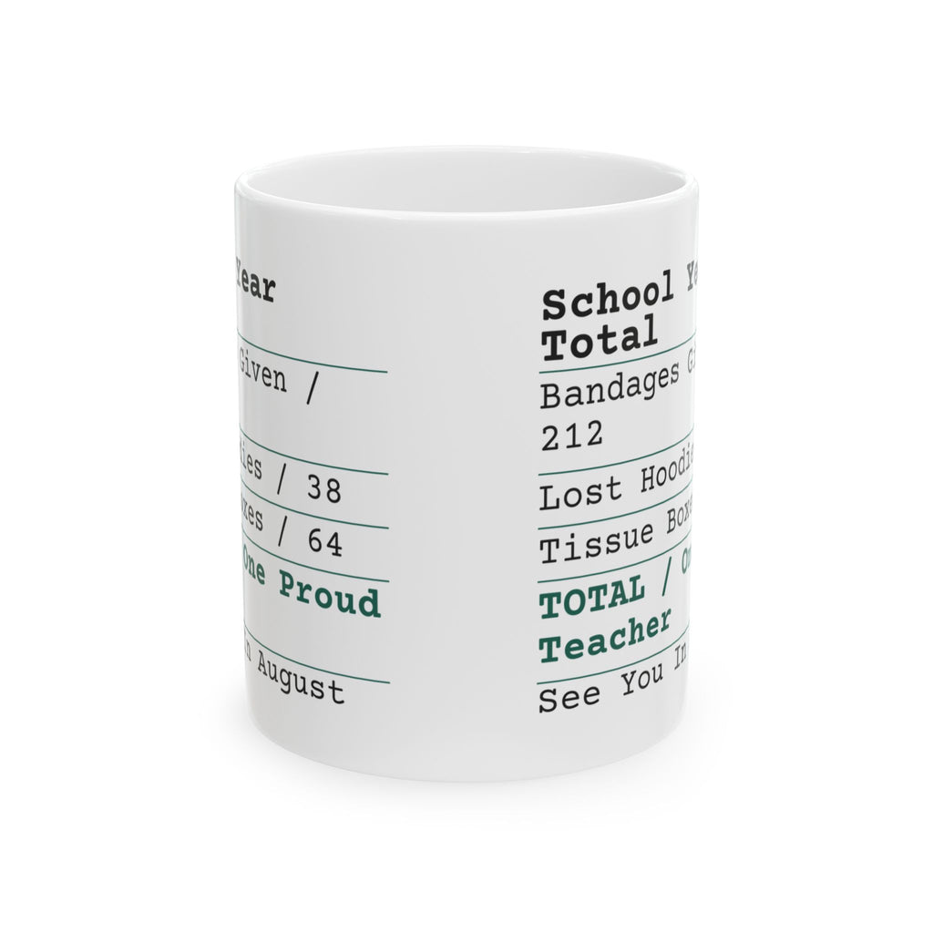 Funny Teacher Coffee Mug School Year Receipt One Proud Teacher