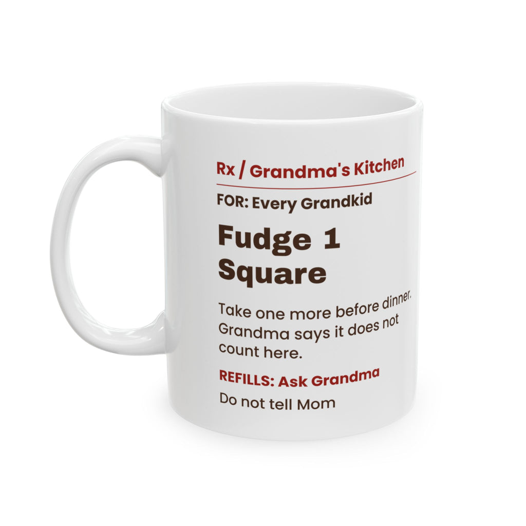 Funny Grandma Christmas Coffee Mug Fudge 1 Square Prescription