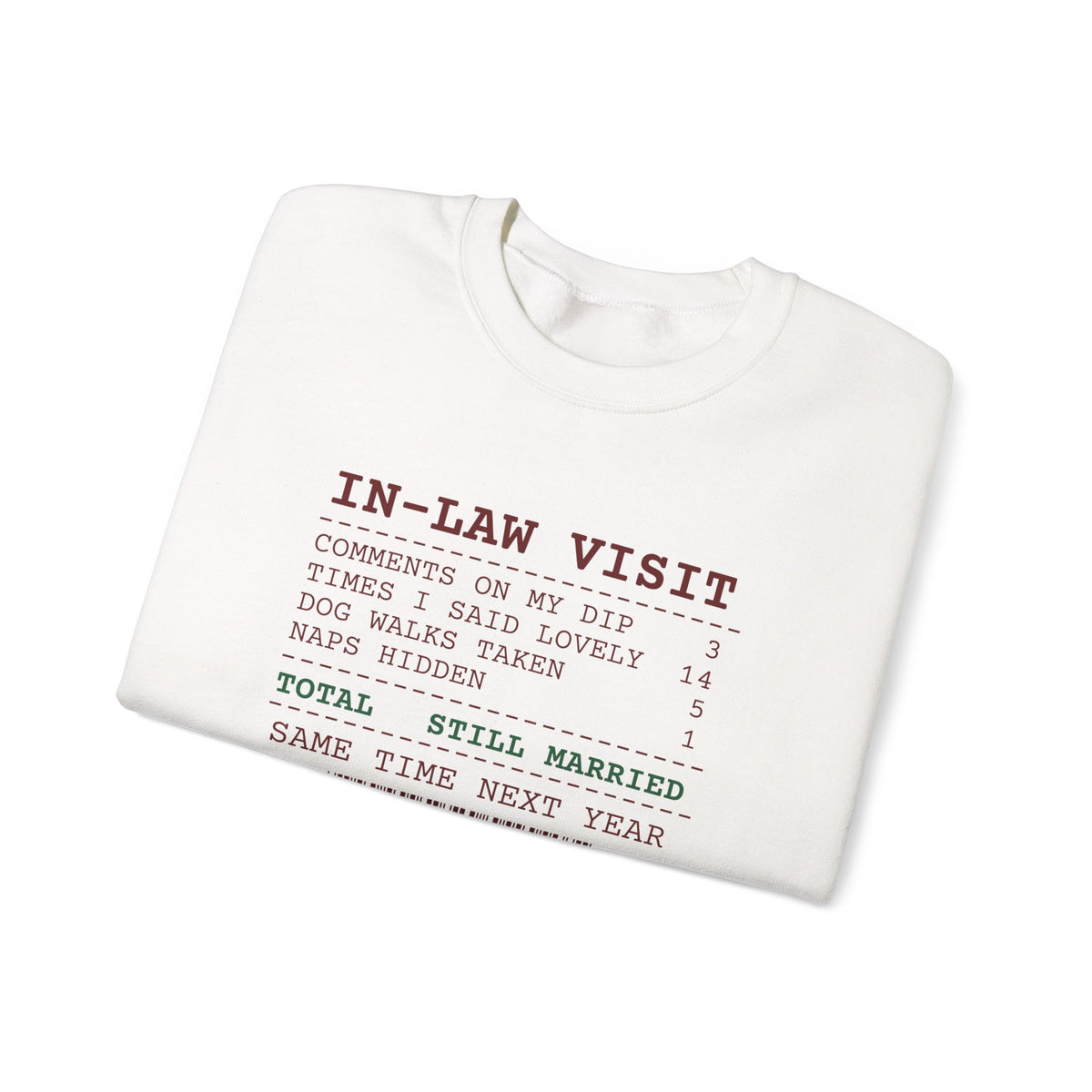 Funny Christmas In-Laws Sweatshirt Times I Said Lovely 14 Receipt
