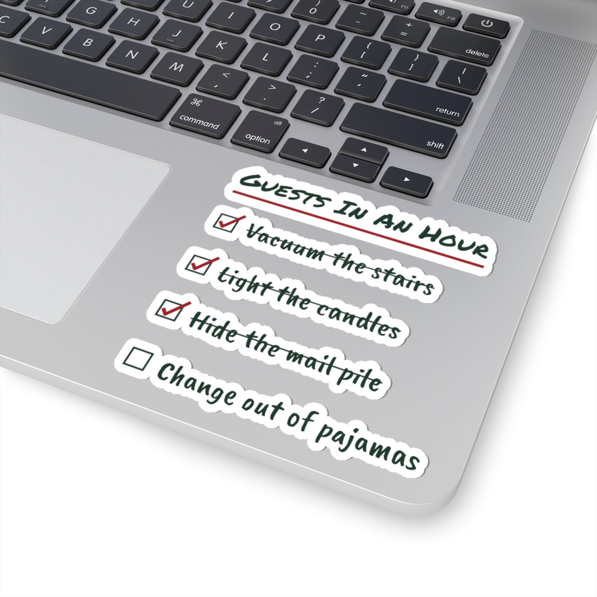 Funny Christmas Host Sticker Guests In An Hour Checklist