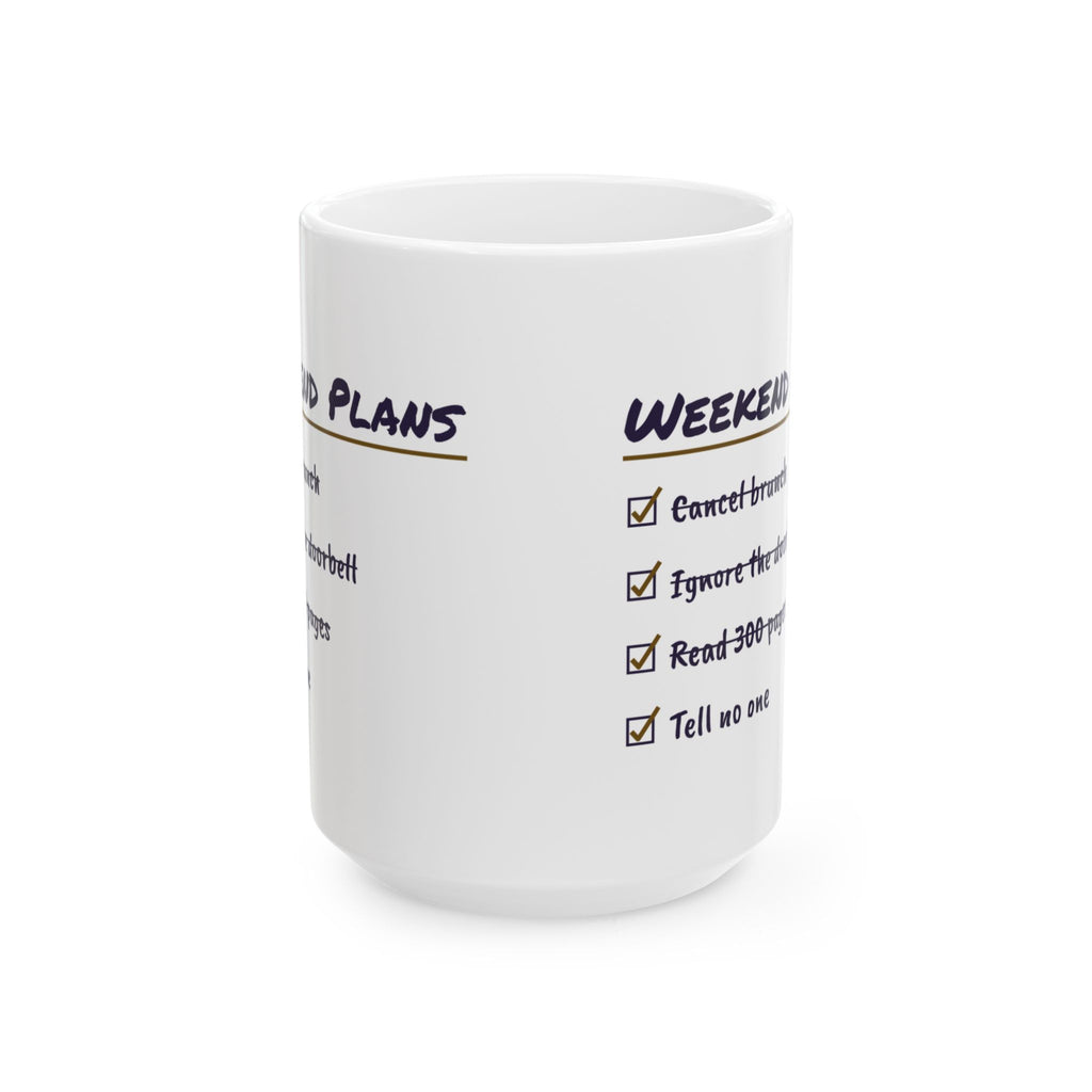 Funny Introvert Coffee Mug Weekend Plans Checklist Tell No One