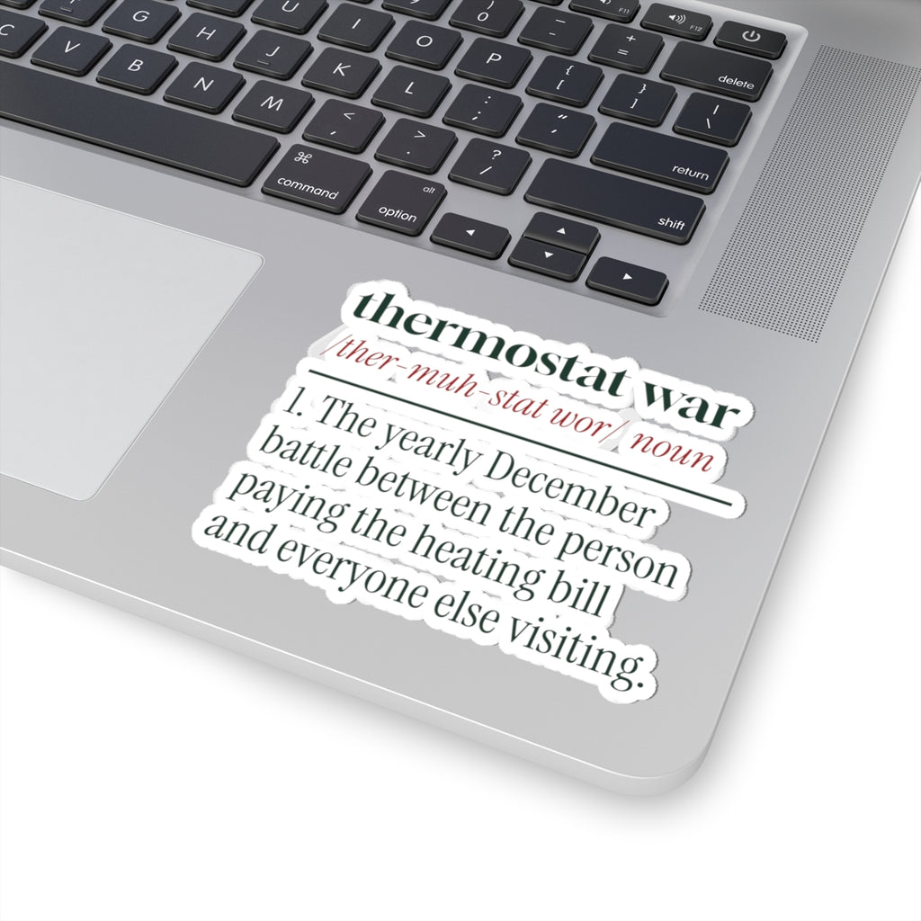 Funny Christmas Sticker Thermostat War Definition For Families