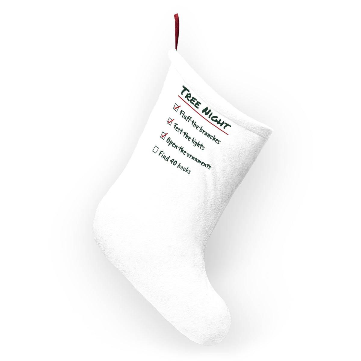 Funny Christmas Stocking Tree Night Checklist Find 40 Hooks