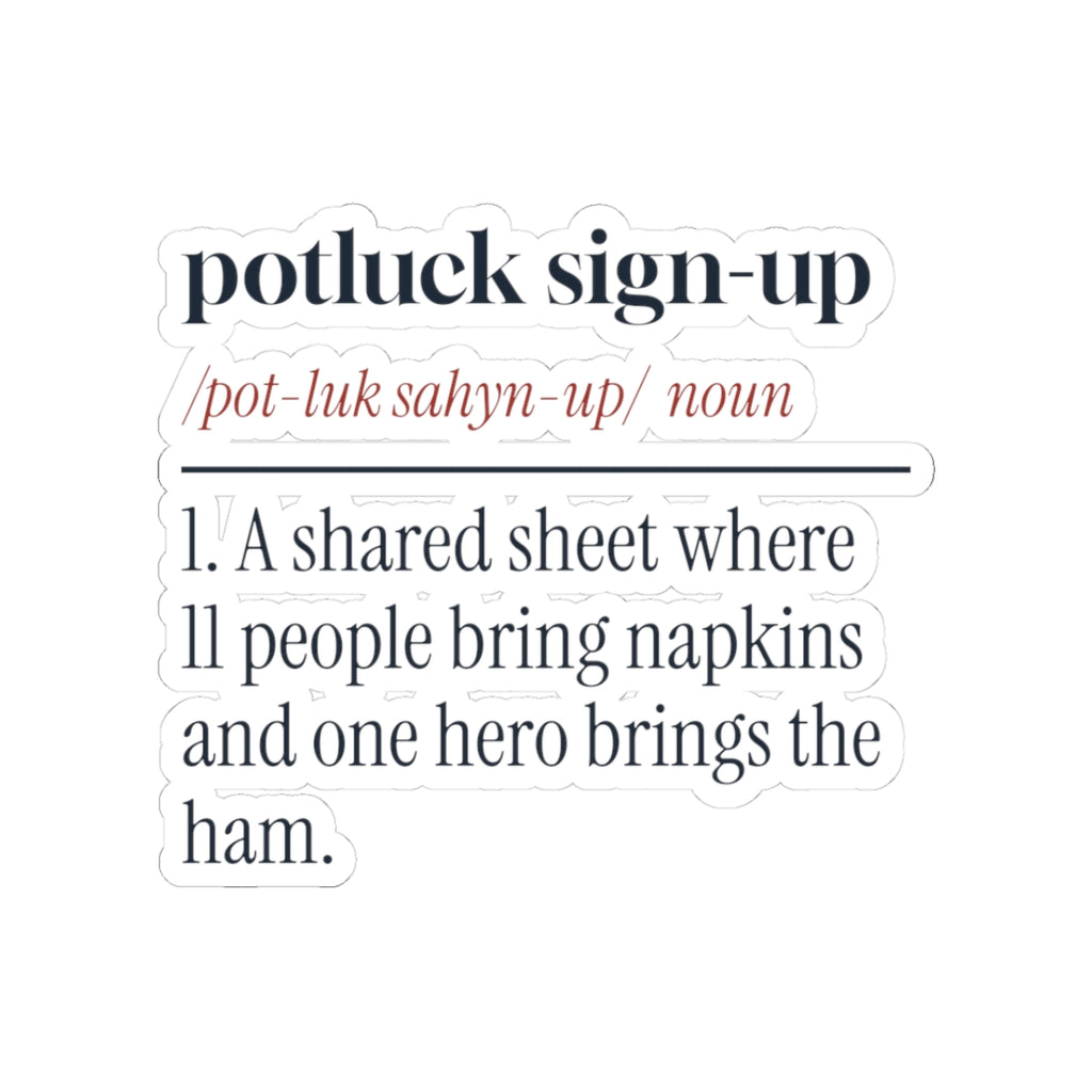 Funny Christmas Coworker Sticker Potluck Sign-Up Definition