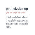 Funny Christmas Coworker Sticker Potluck Sign-Up Definition